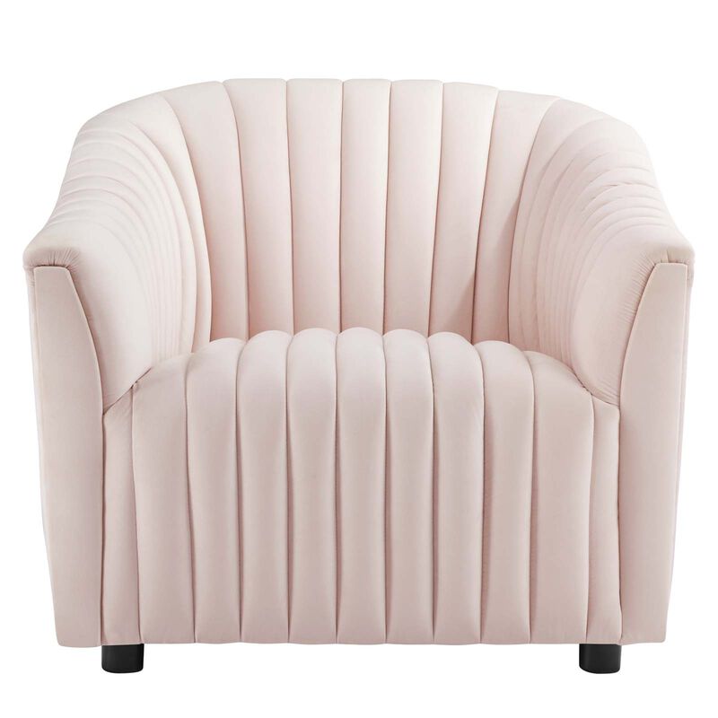 Announce Performance Velvet Channel Tufted Armchair image number 5