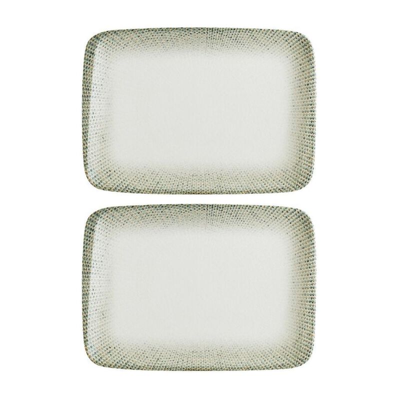 Sway 9" x 6" Rectangular Decorated Porcelain Plate (Set of 2)