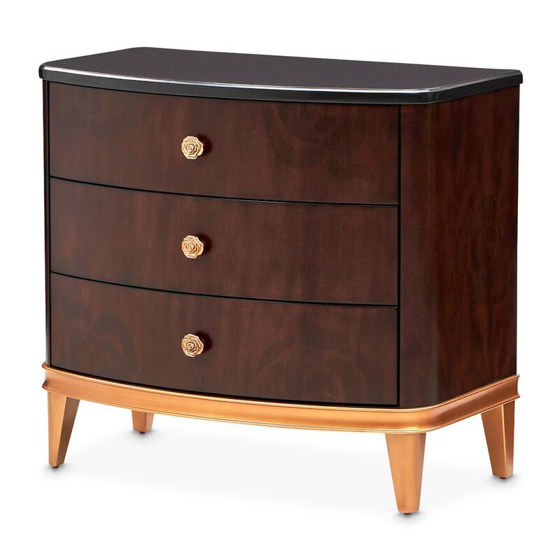Michael Amini Camellia Field Nightstand - Warm Pecan
