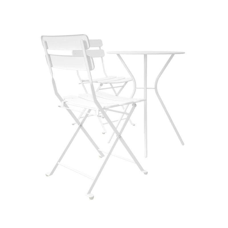 3-Piece Bistro Set with 2 Folding Chairs