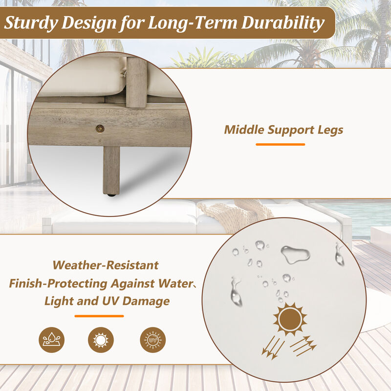 Merax Outdoor Patio Daybed with 4 Pillows