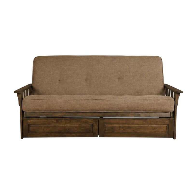 Tucson Frame-Rustic Walnut Finish-Linen Stone Mattress-Storage Drawers image number 3