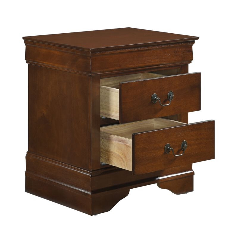 Queen Size Bedroom Set, Brown Finish, 2-Piece Set with Bed and Nightstand image number 4