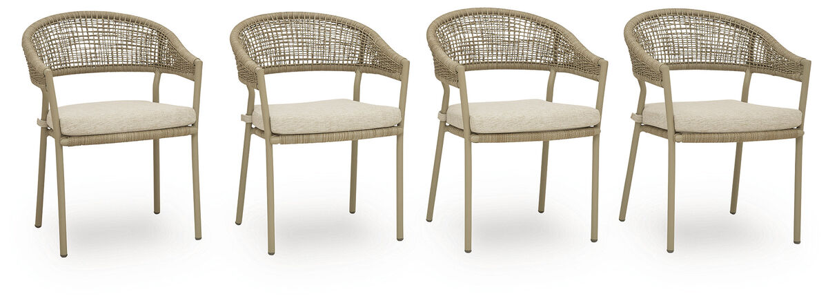 Ocean Park Outdoor Arm Chair with Cushion (Set of 4)