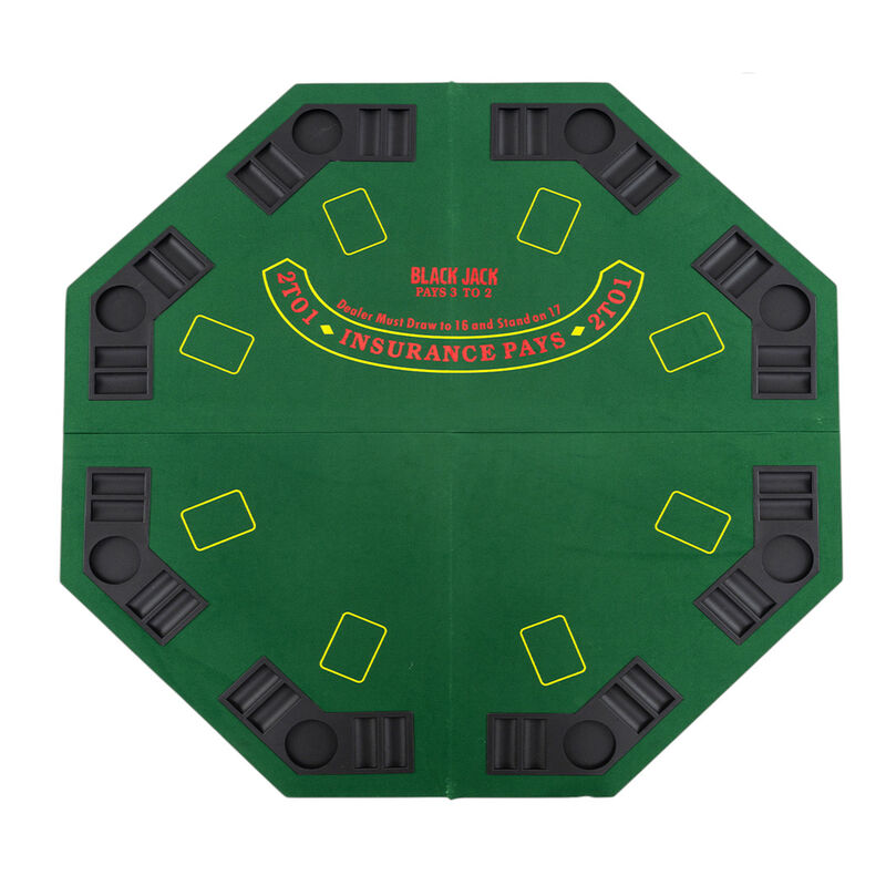 Portable 8 Player Poker Table Top with Built In Cup Holders and Chip Trays image number 0