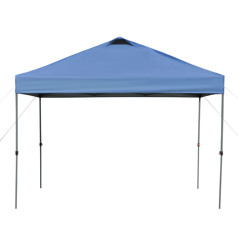 Outsunny 10' x 10' Pop Up Canopy Tent, Instant Sun Shelter with 3-Level Adjustable Height, Top Vents and Wheeled Carry Bag for Outdoor, Garden, Patio, Blue