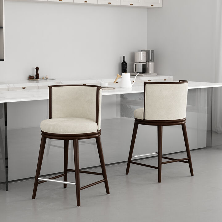 Evalyn Cream Counter Stools (Set of 2)