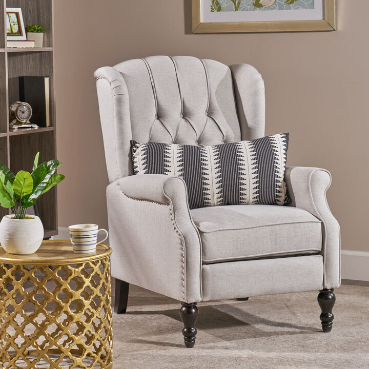 Merax Contemporary Wingback Pushback Recliner with Diamond Button Tufting