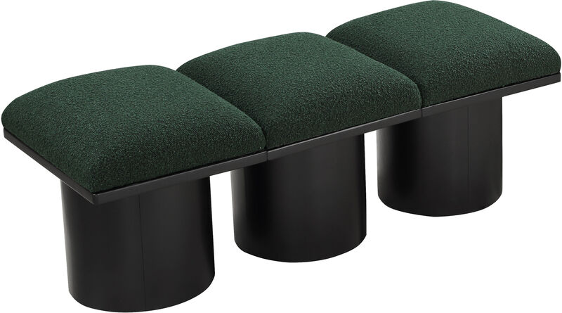 Meridian Furniture Pavilion Green Boucle Fabric Bench