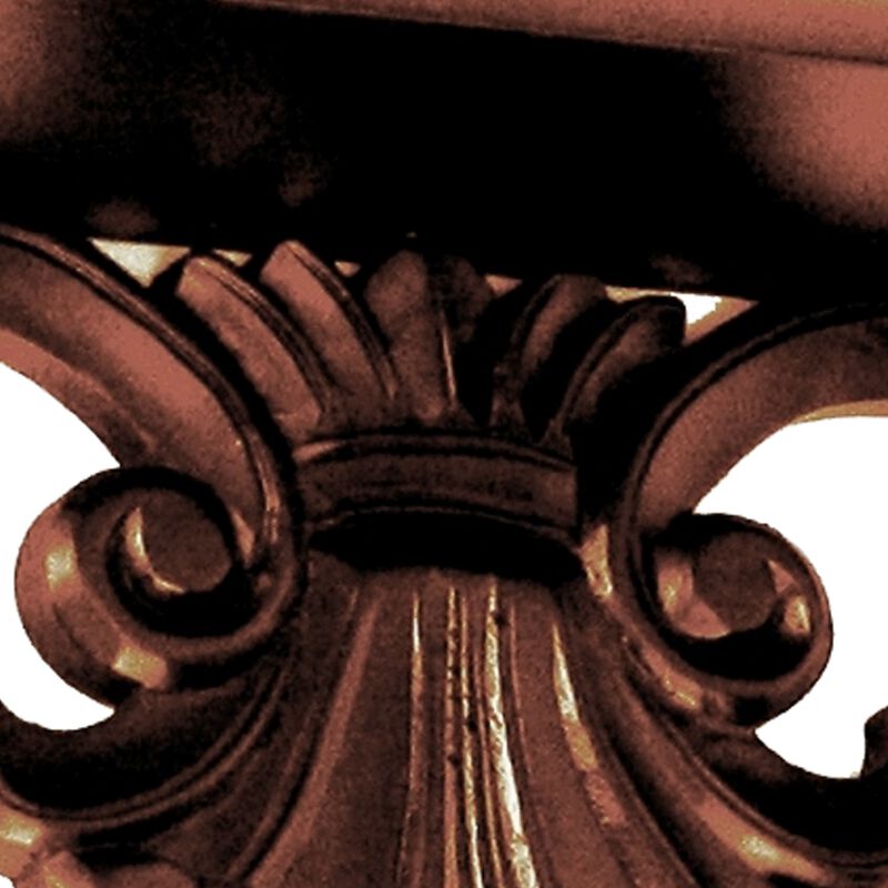 Hand Carved Wooden Wall Shelf with Floral Design Display, Brown - Benzara