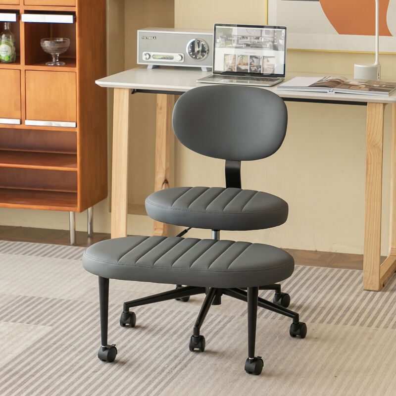 GOODSILO Ergonomic Multi-Position Cross Legged Office Chair, Swivel Rolling Meditation Fidget Chair with Back Support for Home Office image number 1
