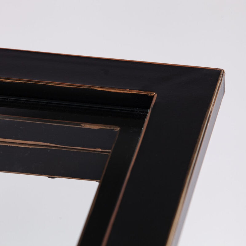 Homezia 42" Black Glass And Metal Rectangular Coffee Table image number 7
