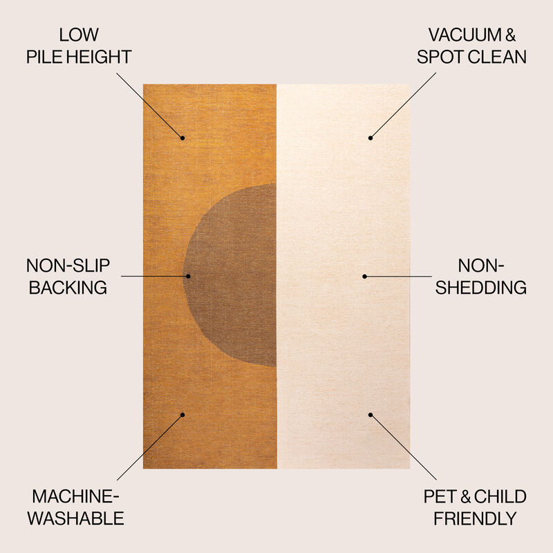 Demie Minimalist Graphic Circle Machine Washable Area Rug