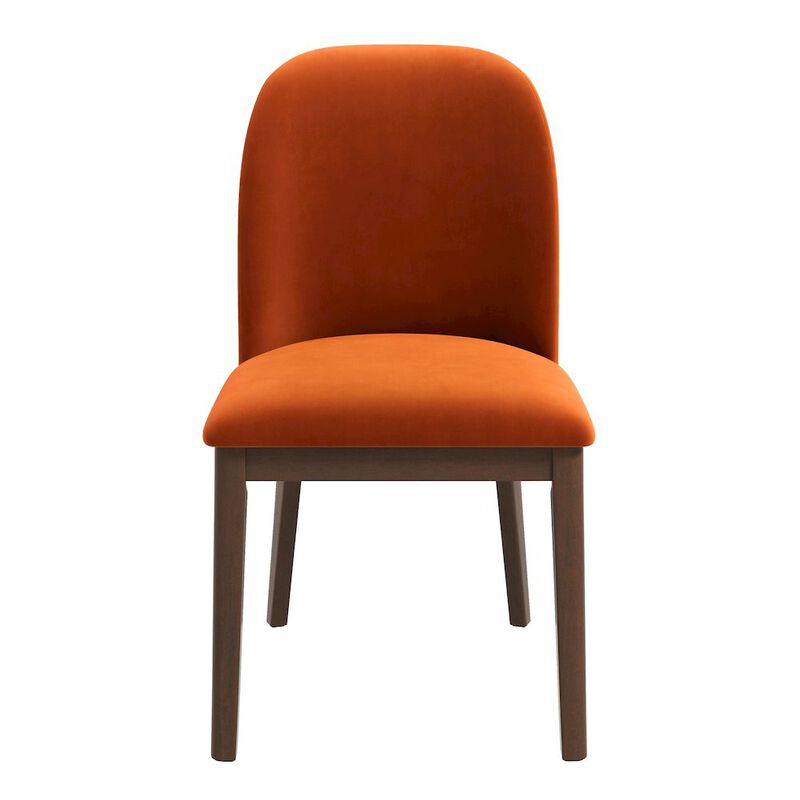 Ashcroft Furniture Kaitlyn  Burnt Orange Velvet Dining Chair (Set Of 2)