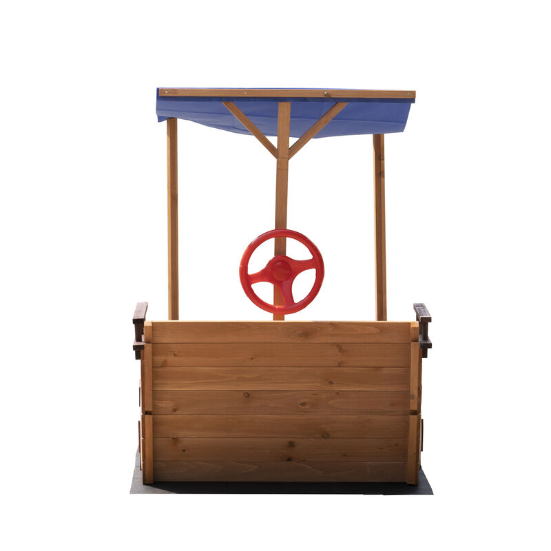 Streamdale Wooden Pirate Ship Sandbox with Storage Bench & Cover image number 6