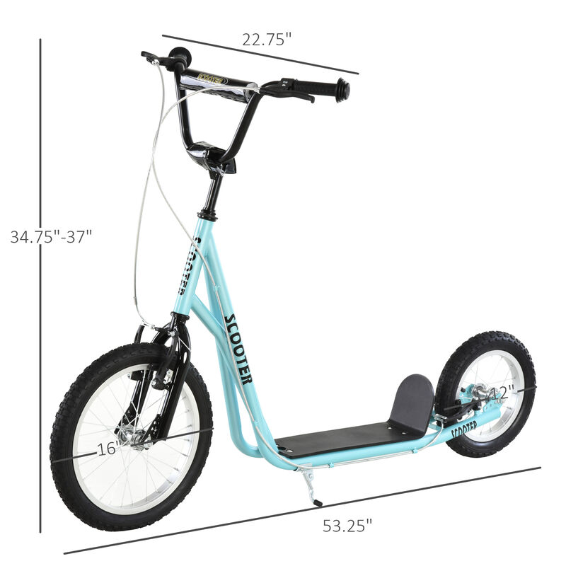 BreeBe Teens Youth Scooter Ride On Toy with Adjustable Handlebar, Dual Brakes, and Inflatable Wheels image number 2