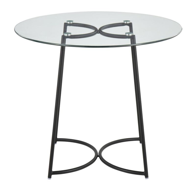 LumiSource Black Steel, Clear Glass Cece Dinette Table