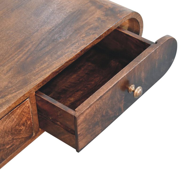 Artisan Furniture Solid Wood Wall Mounted California Walnut Console Table