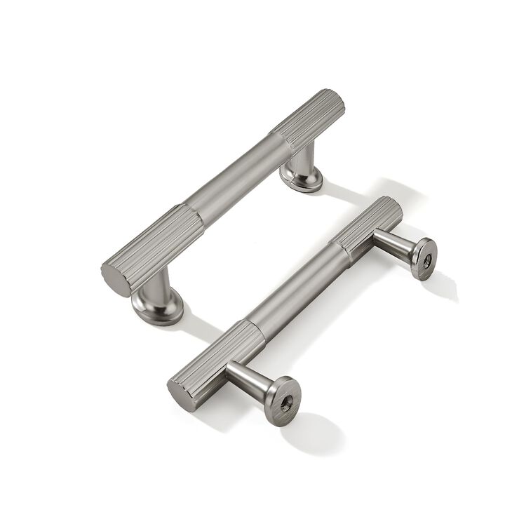 khtumeware 3 Inch Hole Center 2 Pack Brushed Satin Nickel Cabinet Pulls, Kitchen Drawer Handles, for Dresser cabinets, cabinets,