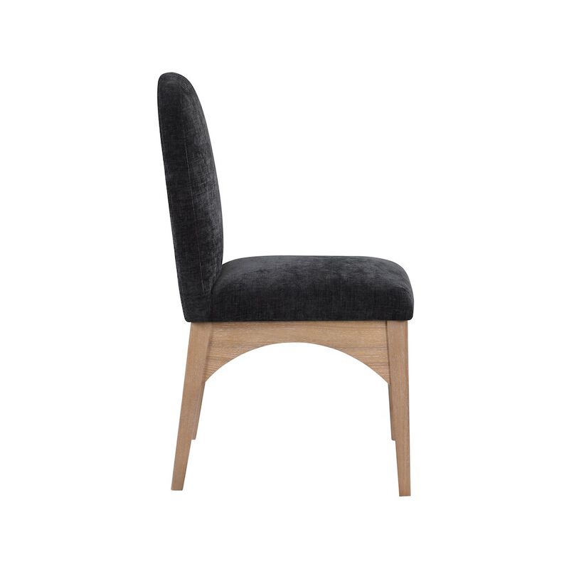 Meridian Furniture Waldorf Black Chenille Fabric Dining Chair