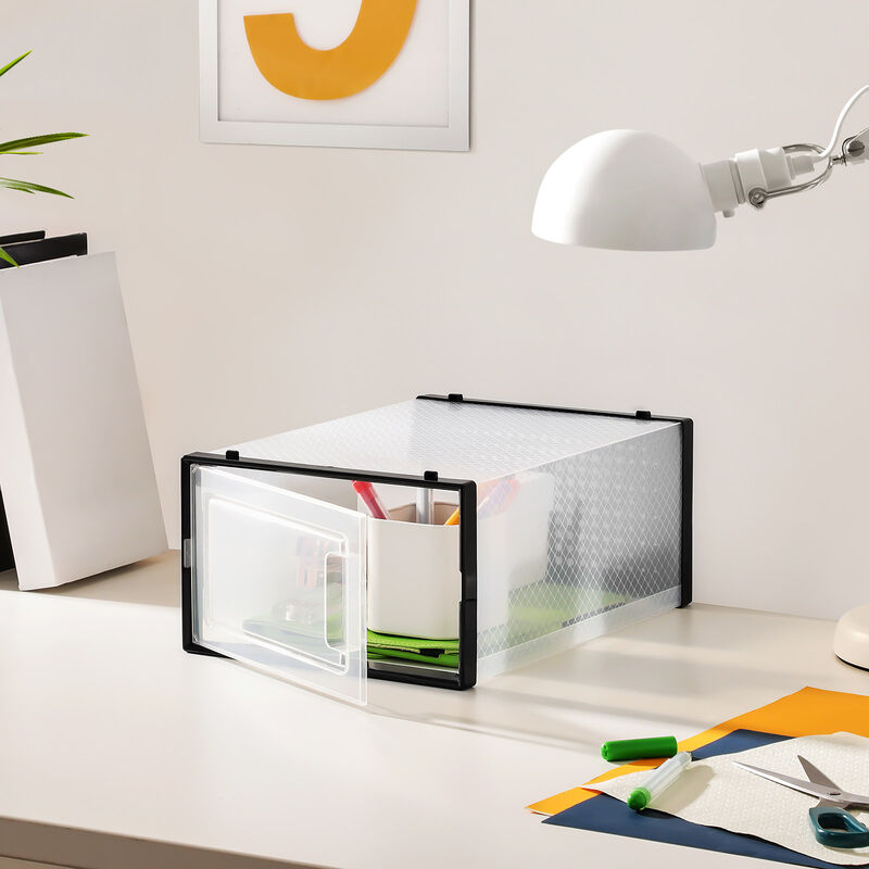 Pack of 18 Stackable Shoe Storage Organizers - Practical Shoe Boxes for Organized Spaces