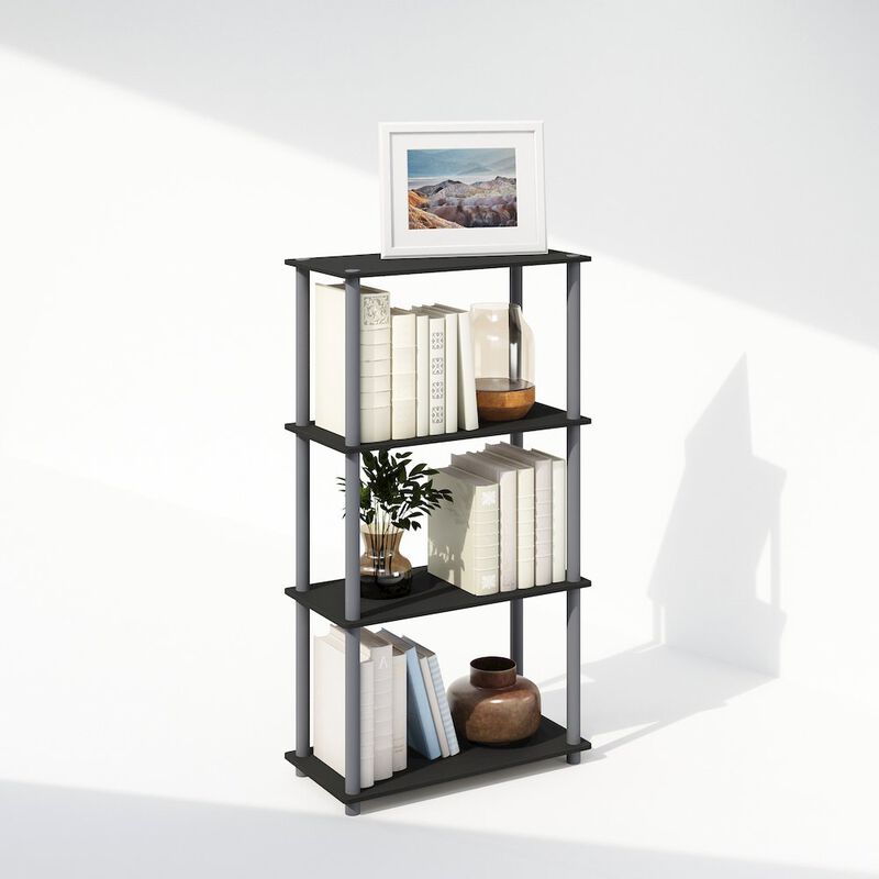 Turn-N-Tube 4-Tier Multipurpose Shelf Display Rack, Shelving Unit, Bookcase