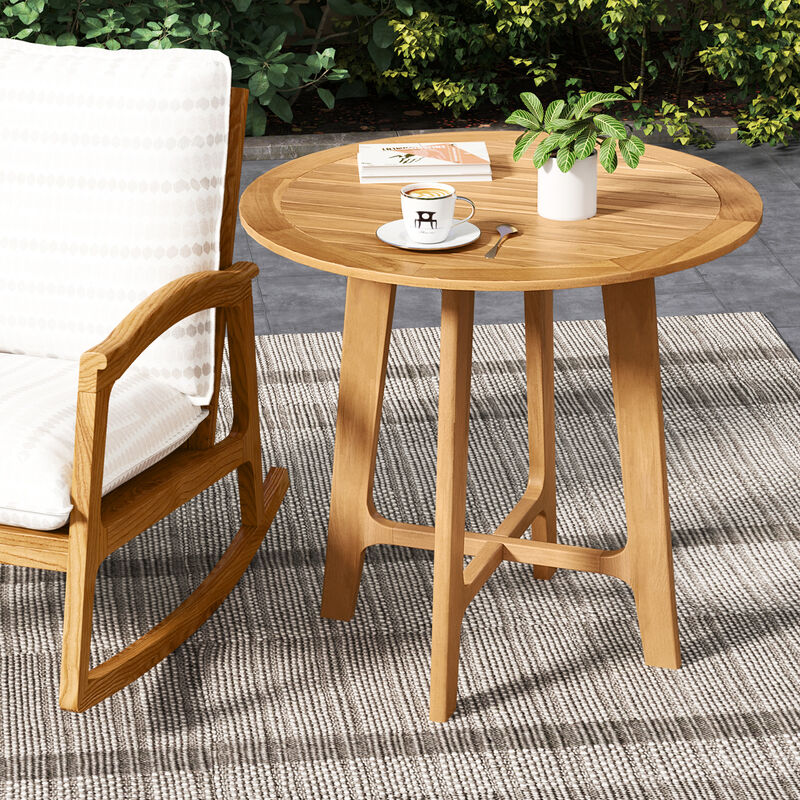 Patio Dining Table with Slatted Tabletop and X-shaped Frame