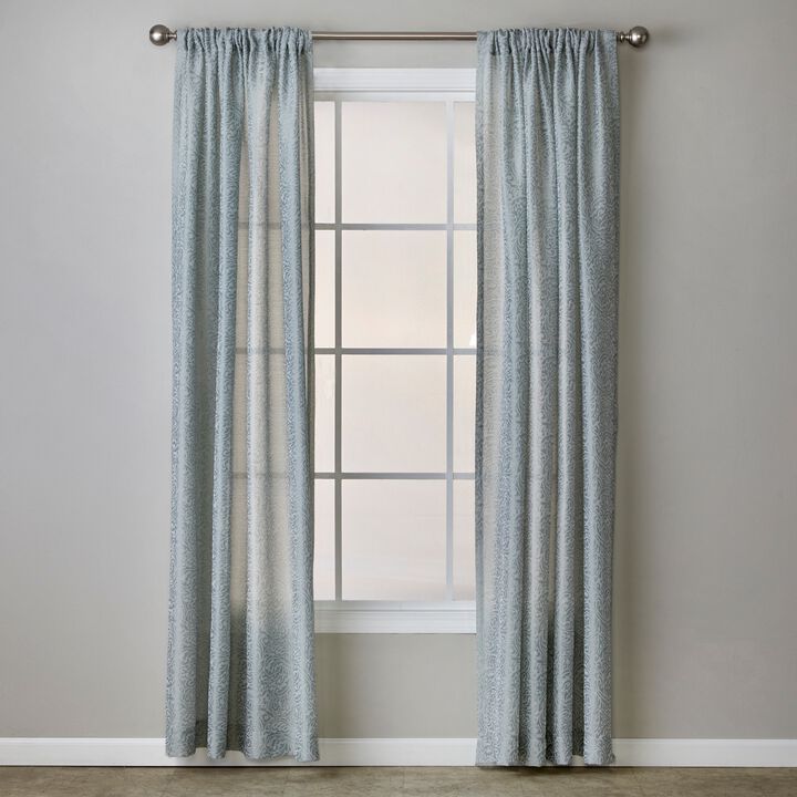 SKL Home By Saturday Knight Ltd Soft Swirl Window Curtain Panel - 56X63", Blue