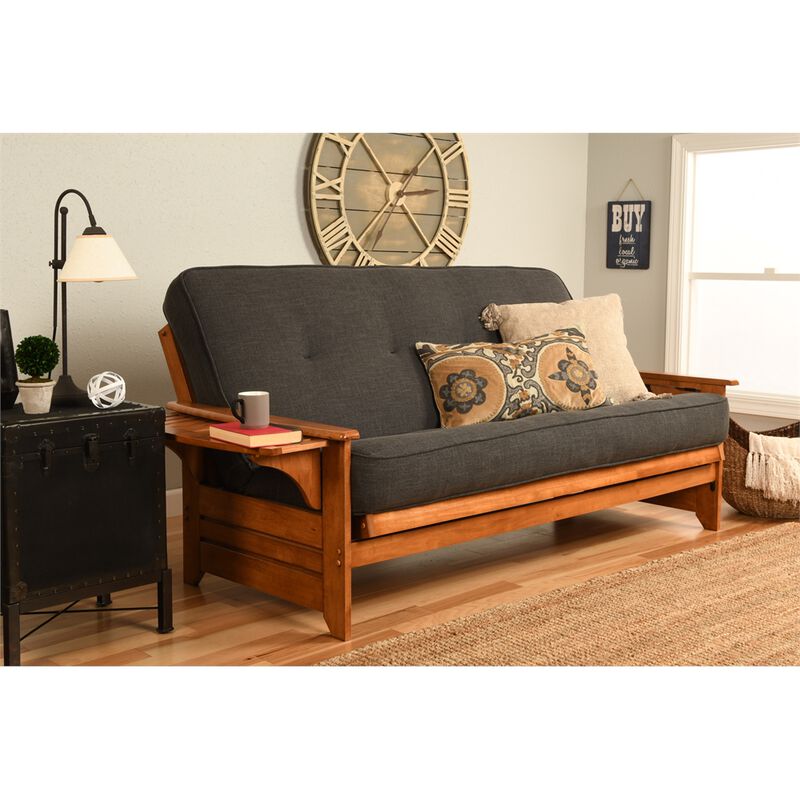 Phoenix Frame-Barbados Finish-Linen Charcoal Mattress image number 1