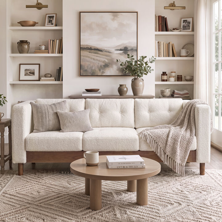 Jubpaf 78" Modern 3 Seater Sofa Chenille
