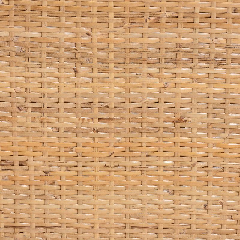 bali & pari Papua Modern Bohemian Natural Rattan and Walnut Brown Acacia Wood Counter Stool