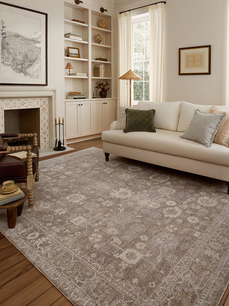 Louisa LOI03 Taupe/Ivory 7'10" x 10' Rug by Chris Loves Julia x Loloi
