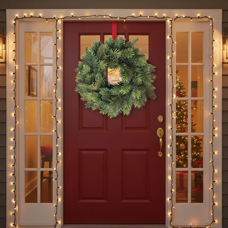 Green Pine Artificial Christmas Wreath  11.75-Inch  Unlit image number 5