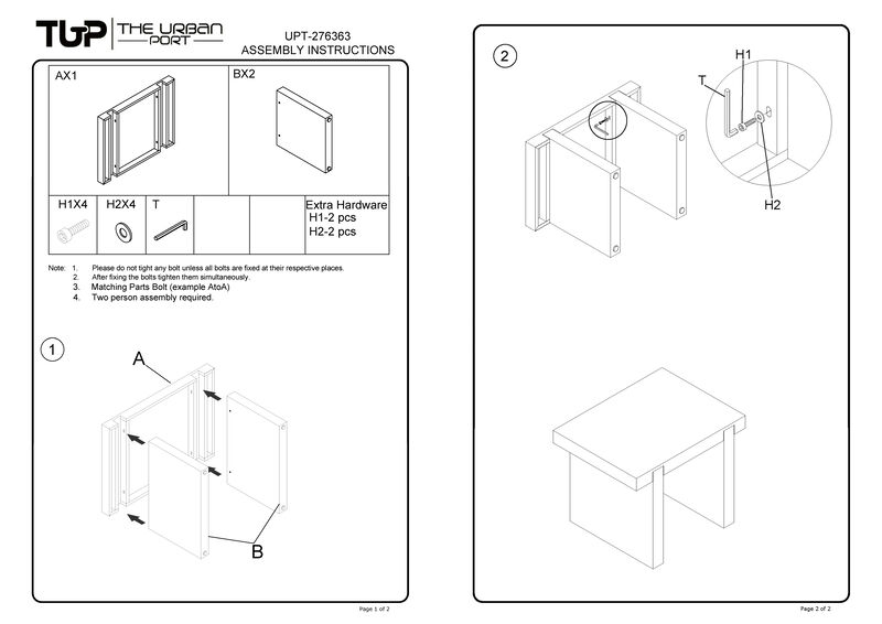 The Urban Port Kerry 20-Inch Rectangular End Side Table, Mango Wood, Sled Base, Glossy White and Natural Brown