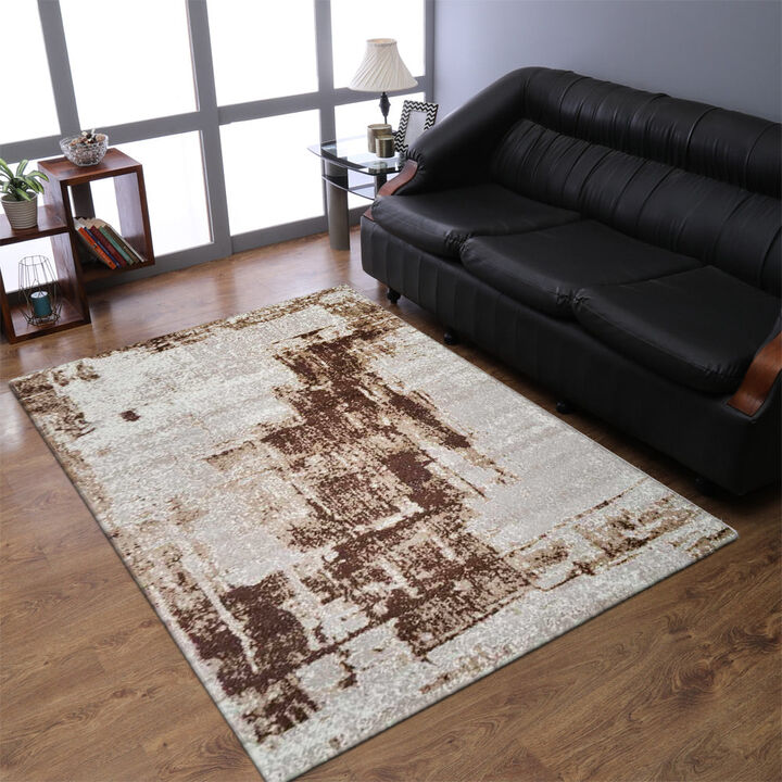 RUGSOTIC CARPETS MACHINE MADE HEATSET POLYPROPYLENE AREA RUGS  - Rectangle Shape, Abstract Modern Design, Midium Pile Machine Made Area Rugs for Living Room, Bed Room (M00002)