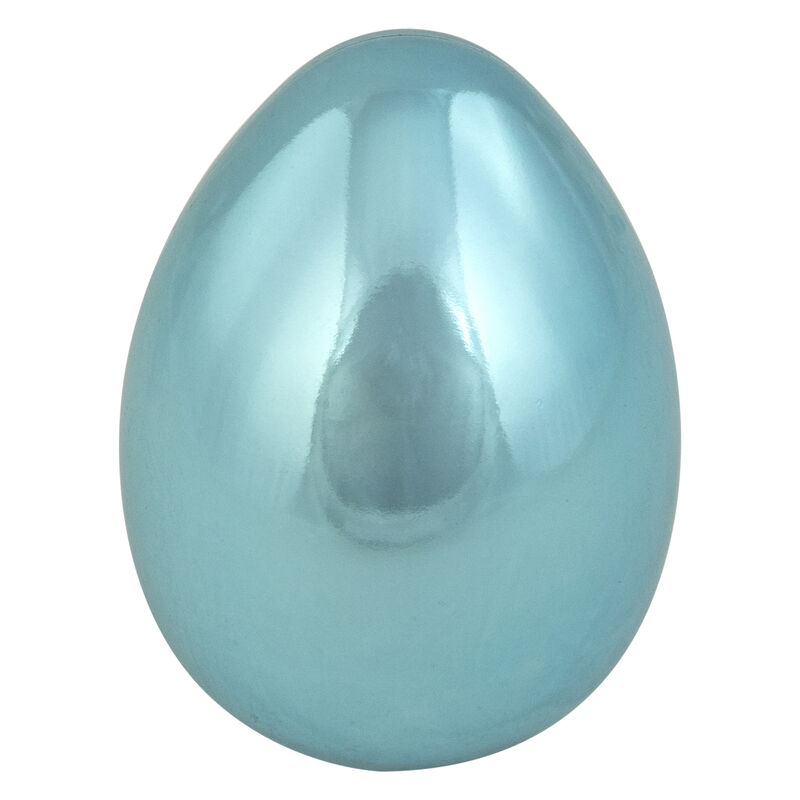 Set of 6 Metallic Blue Medium Size Easter Egg Decorations 3.5"