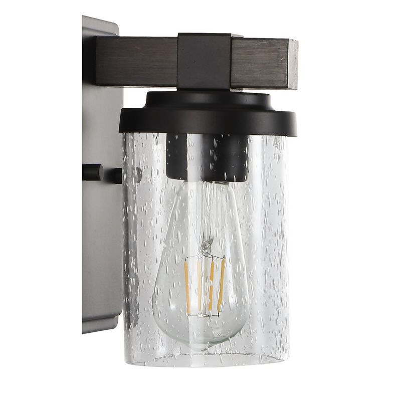 Bungalow Iron/Seeded Glass Rustic Farmhouse LED Vanity Light