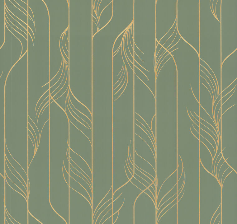 Elemental Thread Green & Gold Wallpaper