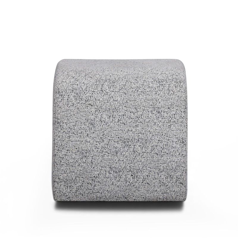 Desi Black and White Woven Fabric Ottoman image number 5