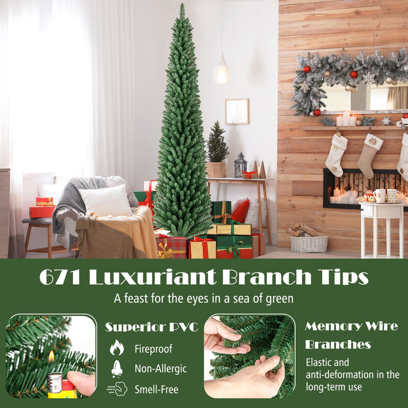 Slim Pencil Christmas Tree for Space-Saving Holiday D&eacute;cor & Easy Setup