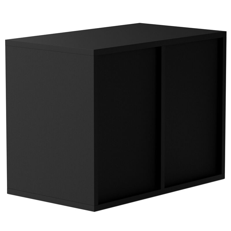 Desktop Literature Organizer with 12 Storage Slots, Wood Mail Sorter for Home Office Supplies-Black image number 3
