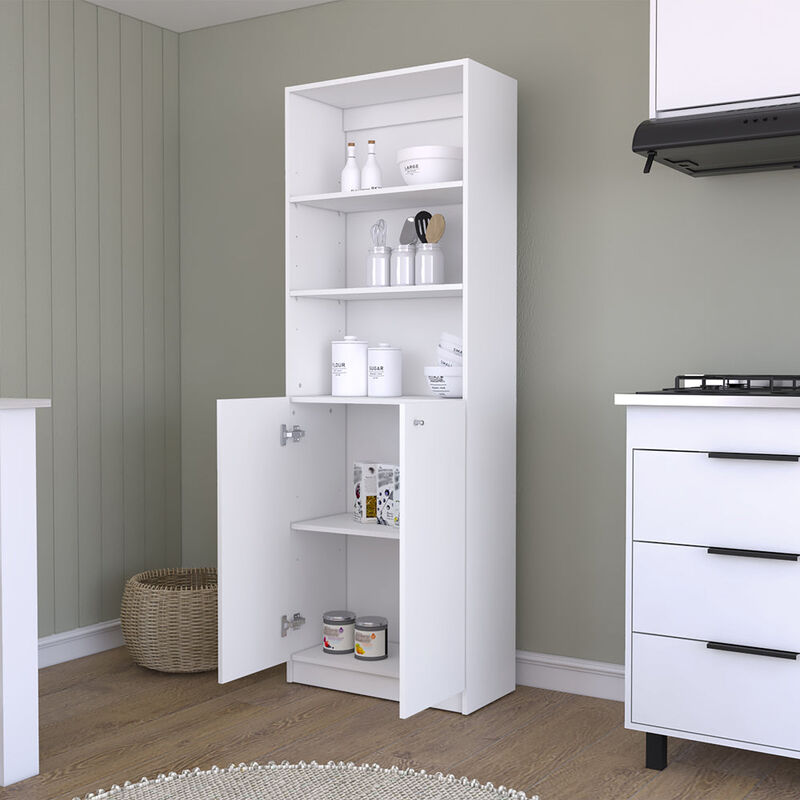 Bookcase Dual-Door Benzoni, Office, White