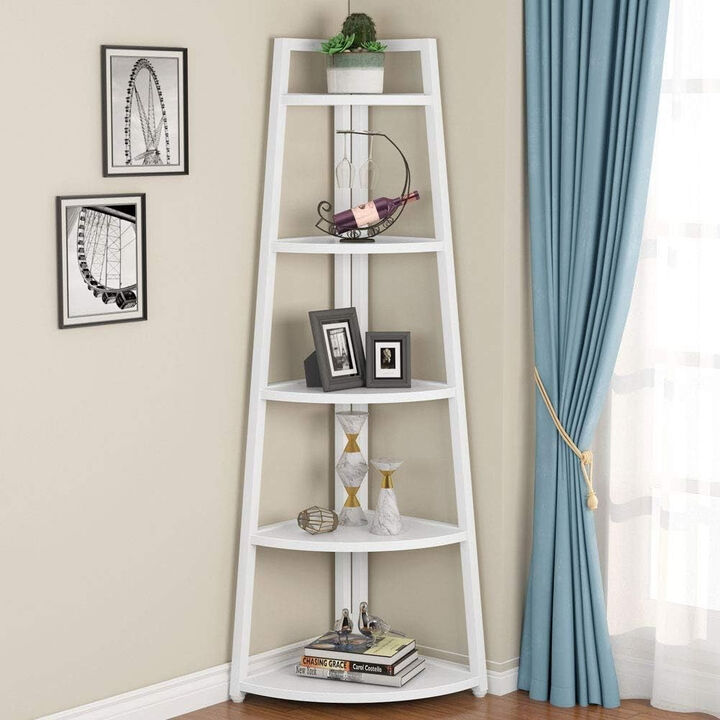 Tribesigns 5-Tier Corner Shelf 70" Ladder Shelf Small Bookshelf