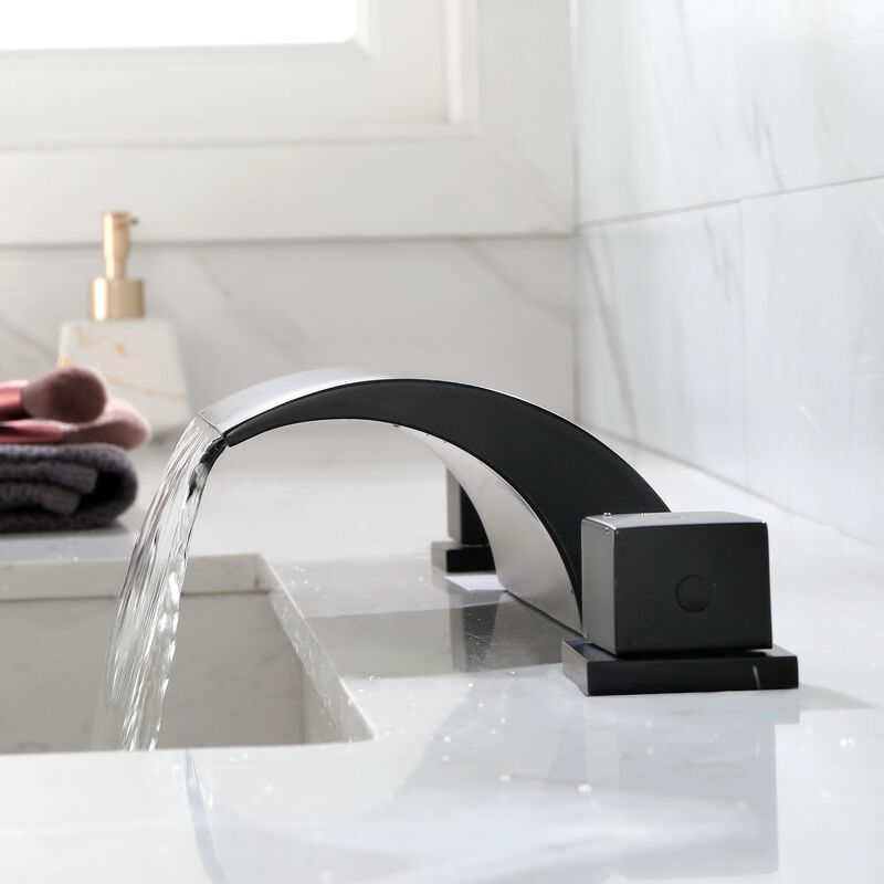 Mondawe Double Handle 8-Inch Brass Center Widespread Bathroom Faucet