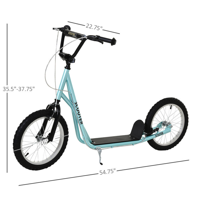 BreeBe Youth Scooter Kick Scooter, Max Load 220 LBS., with Adjustable Handlebar, 16" Inflatable Wheels, Dual Brakes image number 2