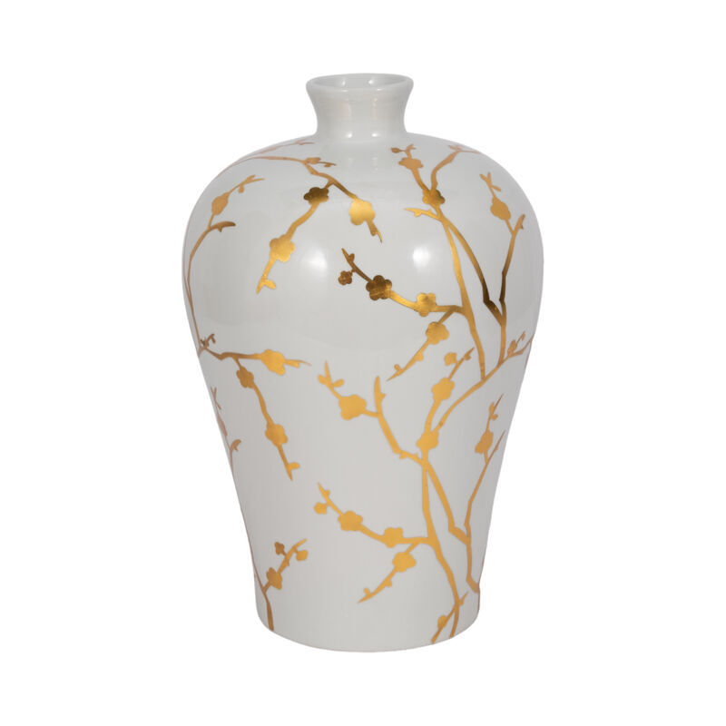 Cer 15"h, Vase W/ Gold Decal image number 2