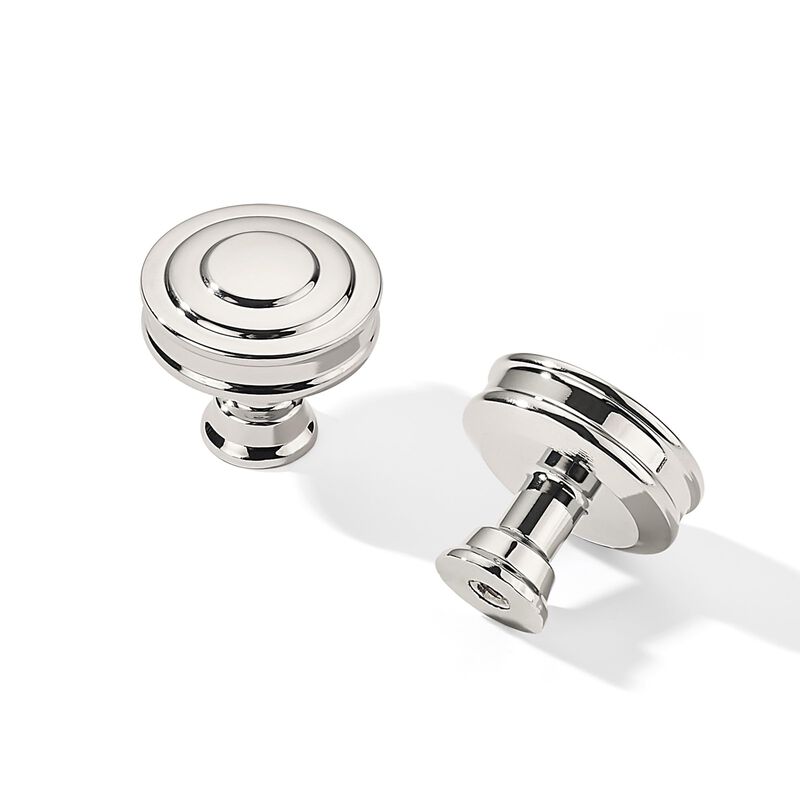 khtumeware 2 Pack 1-1/4 Inch(32mm) Polished Nickel Round Cabinet Knobs Heavy Duty Soild Cabinet Knobs Kitchen Cabinet Hardware f