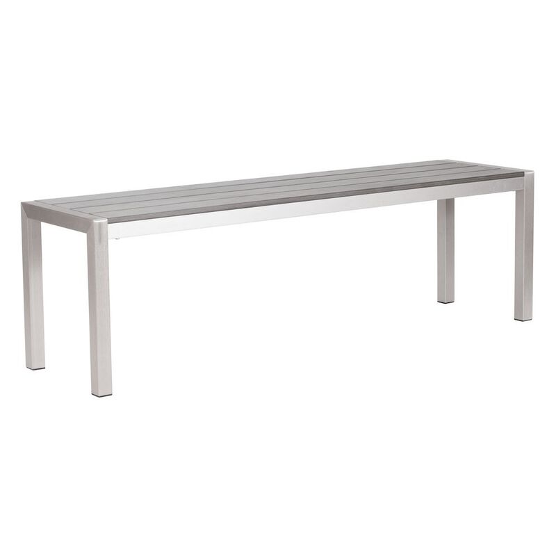 Outdoor Escape Gray Outdoor Patio Bench, Backless Bench for Outside or Porch Use