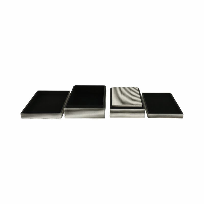 Resin S/3 Ridged Boxes, White image number 5