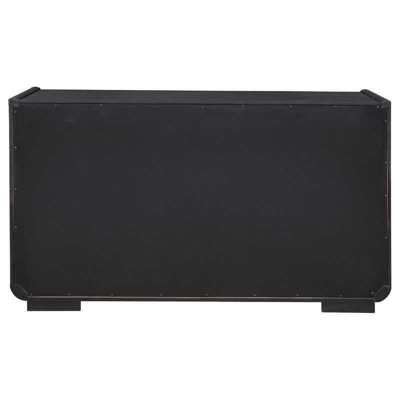 Lina Sideboard Server Console, 3 Doors, 2 Drawers, 64 Inch Burnished Black image number 6